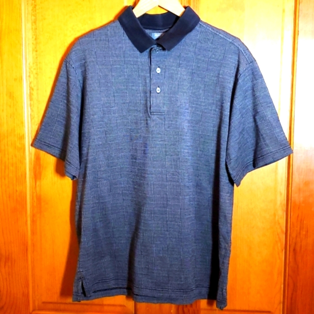 DANIEL CREMIEUX L BLACK CHECKBOARS SHORT-SLEEVED POLO